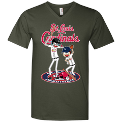 St Louis Cardinals Baseball Rick And Morty Men's V-Neck T-Shirt - The White Eagles