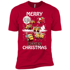Texas A_amp_m Aggies Ugly Christmas Sweaters Minions Santa Claus Merry Christmas Men's Sleeve Shirt - The White Eagles