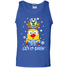 Minion Milwaukee Bucks Ugly Christmas Sweaters Let It Snow Tank Top - The White Eagles