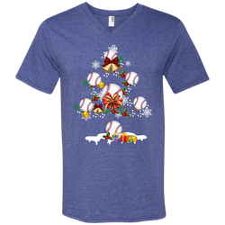 Christmas Is Coming Baseball Santa Claus Ugly Christmas Sweater Men's V-Neck T-Shirt - The White Eagles