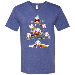 Christmas Is Coming Baseball Santa Claus Ugly Christmas Sweater Men's V-Neck T-Shirt - The White Eagles