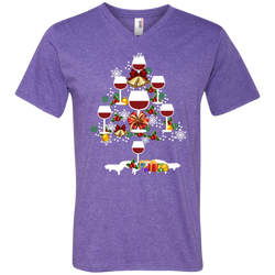 Christmas Is Coming Wine Santa Claus Ugly Christmas Sweater Men's V-Neck T-Shirt - The White Eagles