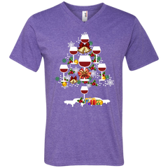 Christmas Is Coming Wine Santa Claus Ugly Christmas Sweater Men's V-Neck T-Shirt - The White Eagles