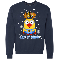 Minion Chicago Blackhawks Ugly Christmas Sweaters Let It Snow Sweatshirt - The White Eagles