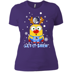 Minion Holy Cross Crusaders Ugly Christmas Sweaters Let It Snow Ladies' Shirt - The White Eagles