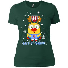 Minion Harvard Crimson Ugly Christmas Sweaters Let It Snow Ladies' Shirt - The White Eagles