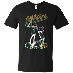 Oakland Athletics Baseball Rick And Morty Men's V-Neck T-Shirt - The White Eagles