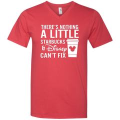 There's Nothing A Little Starbucks & Disney Can't Fix Shirt Men's V-Neck T-Shirt - The White Eagles