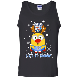 Minion Oklahoma City Thunder Ugly Christmas Sweaters Let It Snow Tank Top - The White Eagles
