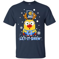 Minion Indiana Pacers Ugly Christmas Sweaters Let It Snow Cotton T-Shirt - The White Eagles