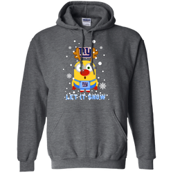 Minion New York Giants Ugly Christmas Sweaters Let It Snow Hoodie - The White Eagles