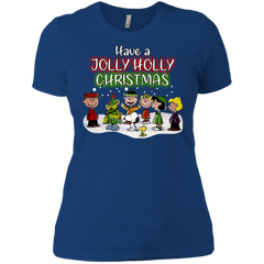 Have A Jolly Holly Christmas The Peanuts Movie Snoopy Charlie Brown Woodstock Ladies' Shirt - The White Eagles