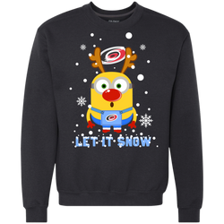 Minion Carolina Hurricanes  Ugly Christmas Sweaters Let It Snow Sweatshirt - The White Eagles