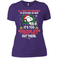 I Want For Christmas Is Staying In Bed Snoopy The Peanuts Movie Ladies' Shirt - The White Eagles