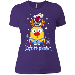 Minion Miami Heat Ugly Christmas Sweaters Let It Snow Ladies' Shirt - The White Eagles
