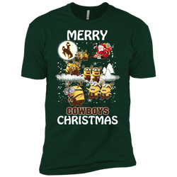 Wyoming Cowboys Ugly Christmas Sweaters Minions Santa Claus Merry Christmas Men's Sleeve Shirt - The White Eagles