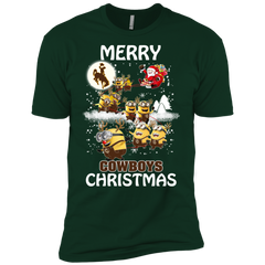 Wyoming Cowboys Ugly Christmas Sweaters Minions Santa Claus Merry Christmas Men's Sleeve Shirt - The White Eagles