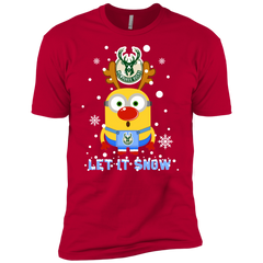 Minion Milwaukee Bucks Ugly Christmas Sweaters Let It Snow Men's Sleeve Shirt - The White Eagles