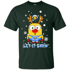Minion Morehead State Eagles Ugly Christmas Sweaters Let It Snow Cotton T-Shirt - The White Eagles
