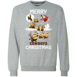 Wyoming Cowboys Ugly Christmas Sweaters Minions Santa Claus Merry Christmas Sweatshirt - The White Eagles