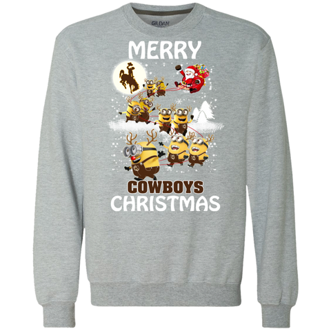 Wyoming Cowboys Ugly Christmas Sweaters Minions Santa Claus Merry Christmas Sweatshirt - The White Eagles