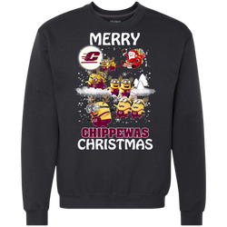 Central Michigan Chippewas T Shirts Minions Santa Claus Merry Christmas Sweatshirt - The White Eagles