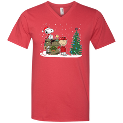 Atlanta Falcons Snoopy The Peanuts Ugly Christmas Sweater  Super Bowl Men's V-Neck T-Shirt - The White Eagles