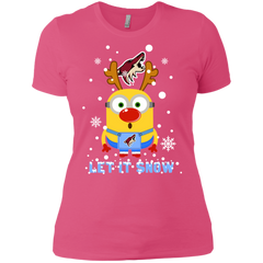Minion Arizona Coyotes Ugly Christmas Sweaters Let It Snow Ladies' Shirt - The White Eagles