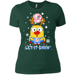 Minion New York Yankees  Ugly Christmas Sweaters Let It Snow Ladies' Shirt - The White Eagles