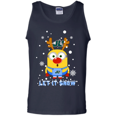 Minion Jacksonville Dolphins Ugly Christmas Sweaters Let It Snow Tank Top - The White Eagles