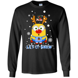 Minion Mississippi Valley State Delta Devils Ugly Christmas Sweaters Let It Snow LS Cotton T-Shirt - The White Eagles