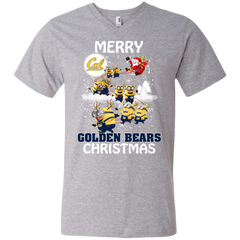 California Golden Bears T Shirts Minions Santa Claus Merry Christmas Men's V-Neck T-Shirt - The White Eagles