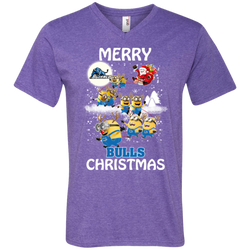 Buffalo Bulls Ugly Christmas Sweaters Minions Santa Claus Merry Christmas Men's V-Neck T-Shirt - The White Eagles
