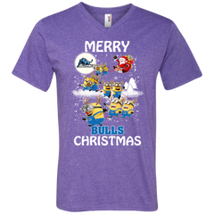 Buffalo Bulls Ugly Christmas Sweaters Minions Santa Claus Merry Christmas Men's V-Neck T-Shirt - The White Eagles