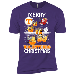 Tennessee Volunteers Ugly Christmas Sweaters Minions Santa Claus Merry Christmas Men's Sleeve Shirt - The White Eagles