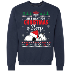 All I Want For Christmas Is Sleep Snoopy The Peanuts Movie Sweatshirt - The White Eagles