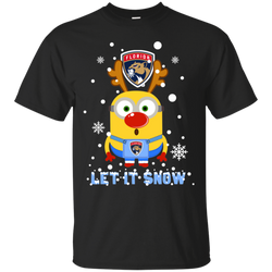 Minion Florida Panthers Ugly Christmas Sweaters Let It Snow Cotton T-Shirt - The White Eagles