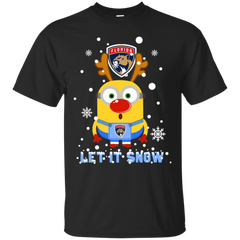 Minion Florida Panthers Ugly Christmas Sweaters Let It Snow Cotton T-Shirt - The White Eagles