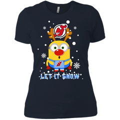Minion New Jersey Devils Ugly Christmas Sweaters Let It Snow Ladies' Shirt - The White Eagles