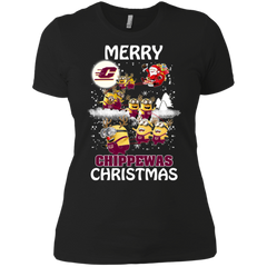 Central Michigan Chippewas T Shirts Minions Santa Claus Merry Christmas Ladies' Shirt - The White Eagles
