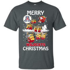 Arizona Wildcats T Shirts Minions Santa Claus Merry Christmas Cotton T-Shirt - The White Eagles