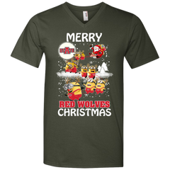 Arkansas State Red Wolves T Shirts Minions Santa Claus Merry Christmas Men's V-Neck T-Shirt - The White Eagles