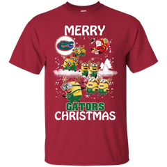 Florida Gators Ugly Christmas Sweaters Minions Santa Claus Merry Christmas Cotton T-Shirt - The White Eagles