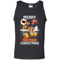 Oregon State Beavers Ugly Christmas Sweaters Minions Santa Claus Merry Christmas Tank Top - The White Eagles