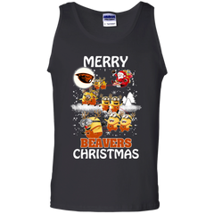 Oregon State Beavers Ugly Christmas Sweaters Minions Santa Claus Merry Christmas Tank Top - The White Eagles