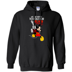 We Are Never Too Old For Elvis Presley Mickey Hoodie - The White Eagles