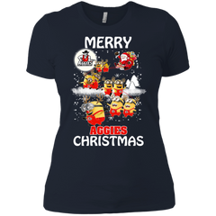 New Mexico State Aggies Ugly Christmas Sweaters Minions Santa Claus Merry Christmas Ladies' Shirt - The White Eagles