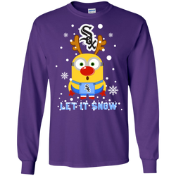 Minion Chicago White Sox  Ugly Christmas Sweaters Let It Snow LS Cotton T-Shirt - The White Eagles