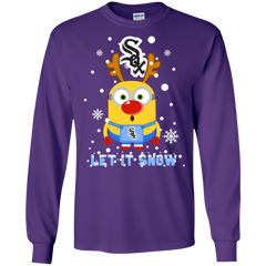 Minion Chicago White Sox  Ugly Christmas Sweaters Let It Snow LS Cotton T-Shirt - The White Eagles