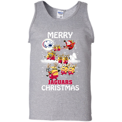 South Alabama Jaguars Ugly Christmas Sweaters Minions Santa Claus Merry Christmas Tank Top - The White Eagles